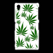 Coque Sony Xpéria Z1 Feuille de cannabis sur fond blanc