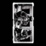 Coque Sony Xpéria Z1 Pompiers en noir et blanc