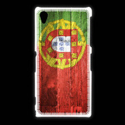 Coque Sony Xpéria Z1 Drapeau Portugal imitation bois