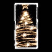 Coque Sony Xpéria Z1 Sapin de noël feu d'artifice