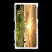 Coque Sony Xpéria Z1 Couché de soleil sur champs de vignes