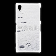 Coque Sony Xpéria Z1 Traces de pas d'animal dans la neige