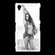 Coque Sony Xpéria Z1 Hippie noir et blanc