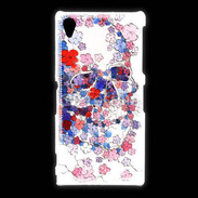 Coque Sony Xpéria Z1 Skull en fleurs