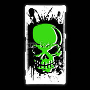 Coque Sony Xpéria Z1 Tête de mort en vert et noir