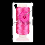 Coque Sony Xpéria Z1 Fil à couture rose 