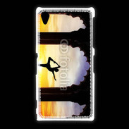 Coque Sony Xpéria Z1 Danseuse yoga temple couché de soleil