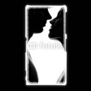 Coque Sony Xpéria Z1 Couple d'amoureux en noir et blanc
