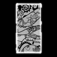 Coque Sony Xpéria Z1 Tissus glamour noir et blanc