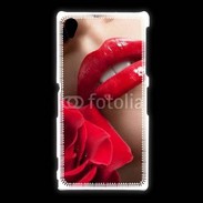 Coque Sony Xpéria Z1 Bouche et rose glamour