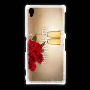 Coque Sony Xpéria Z1 Coupe de champagne, roses rouges