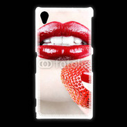Coque Sony Xpéria Z1 Bouche sexy rouge à lèvre gloss rouge fraise