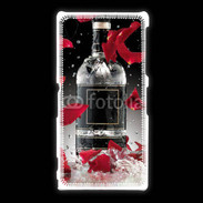 Coque Sony Xpéria Z1 Bouteille alcool pétales de rose glamour