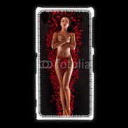 Coque Sony Xpéria Z1 Femme nue pétales de rose glamour