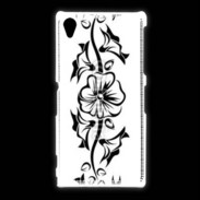 Coque Sony Xpéria Z1 Tatouage de fleurs 5