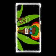 Coque Sony Xpéria Z1 Portrait abstrait de Rasta