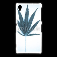 Coque Sony Xpéria Z1 Marijuana en bleu et blanc