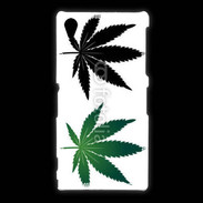 Coque Sony Xpéria Z1 Double feuilles de cannabis