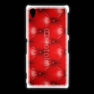 Coque Sony Xpéria Z1 Capitonnage cuir rouge