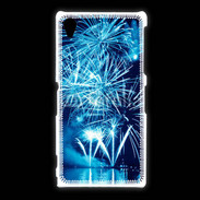 Coque Sony Xpéria Z1 Feu d'artifice en noir et bleu