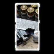 Coque Sony Xpéria Z1 Vintage fusil et cartouche