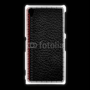 Coque Sony Xpéria Z1 Effet cuir noir et rouge