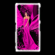 Coque Sony Xpéria Z1 Mode robe longue fushia