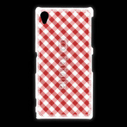 Coque Sony Xpéria Z1 Vichy rouge et blanc 2