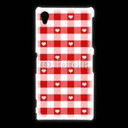 Coque Sony Xpéria Z1 Mode vichy rouge avec coeur