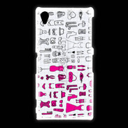 Coque Sony Xpéria Z1 Fond fashion rose 3