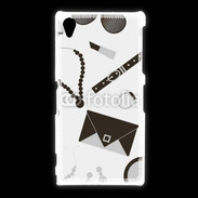 Coque Sony Xpéria Z1 Fond fashion noir et blanc