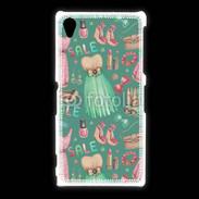 Coque Sony Xpéria Z1 Fond fashion rose et vert
