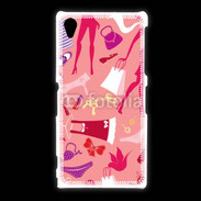 Coque Sony Xpéria Z1 Fond fashion rose 5