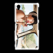 Coque Sony Xpéria Z1 Femme glamour qui se met du rouge à lèvre