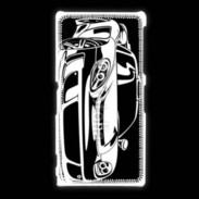 Coque Sony Xpéria Z1 Illustration voiture de sport en noir et blanc