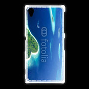 Coque Sony Xpéria Z1 île en former de cœur au milieu de la mer