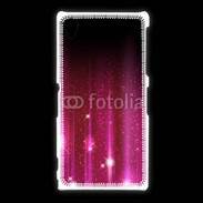 Coque Sony Xpéria Z1 Rideau rose à strass
