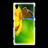 Coque Sony Xpéria Z1 Papillon posé sur une fleur