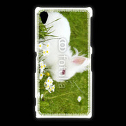 Coque Sony Xpéria Z1 Lapin blanc dans l'herbe