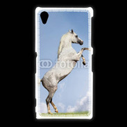 Coque Sony Xpéria Z1 Cheval arable robe grise