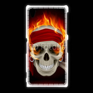 Coque Sony Xpéria Z1 Tête de mort en flamme