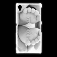 Coque Sony Xpéria Z1 Pieds de bébé noir et blanc
