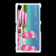 Coque Sony Xpéria Z1 La vie en rose à la plage