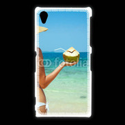 Coque Sony Xpéria Z1 Cocktail noix de coco sur la plage 5