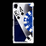 Coque Sony Xpéria Z1 Poker bleu et noir 2