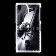 Coque Sony Xpéria Z1 Violoncelliste en noir et blanc 5