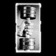 Coque Sony Xpéria Z1 Passion Musculation en noir et blanc