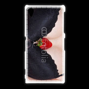 Coque Sony Xpéria Z1 soutien gorge avec une fraise
