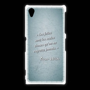 Coque Sony Xpéria Z1 Les Folies Turquoise Citation Oscar Wilde