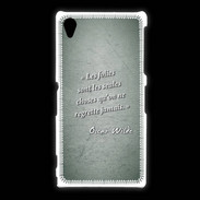 Coque Sony Xpéria Z1 Les Folies Vert Citation Oscar Wilde